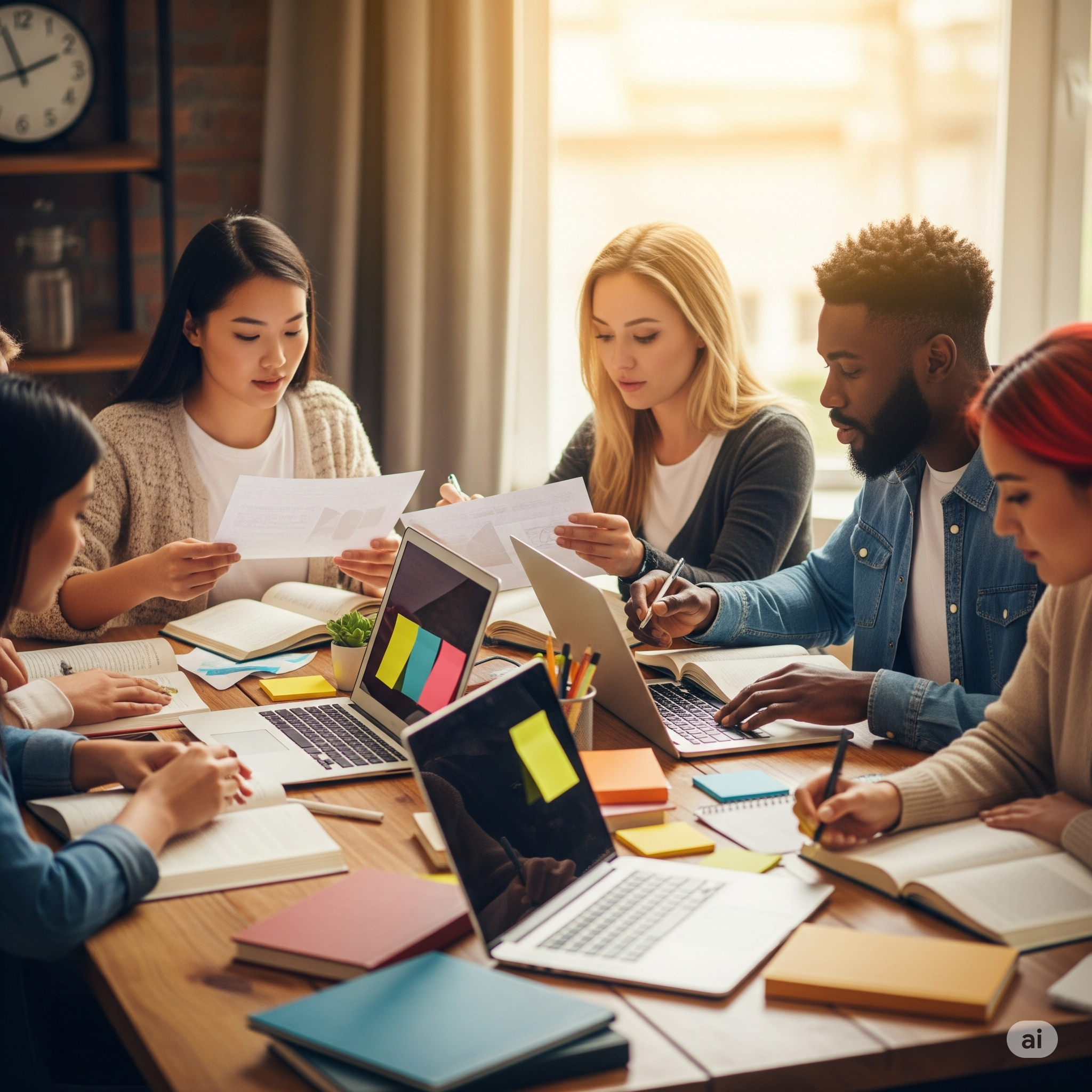 Students learning together